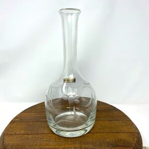 Beautiful Hand Blown - Hand Cut. Etched Glass Toscany Decanter (missing top).